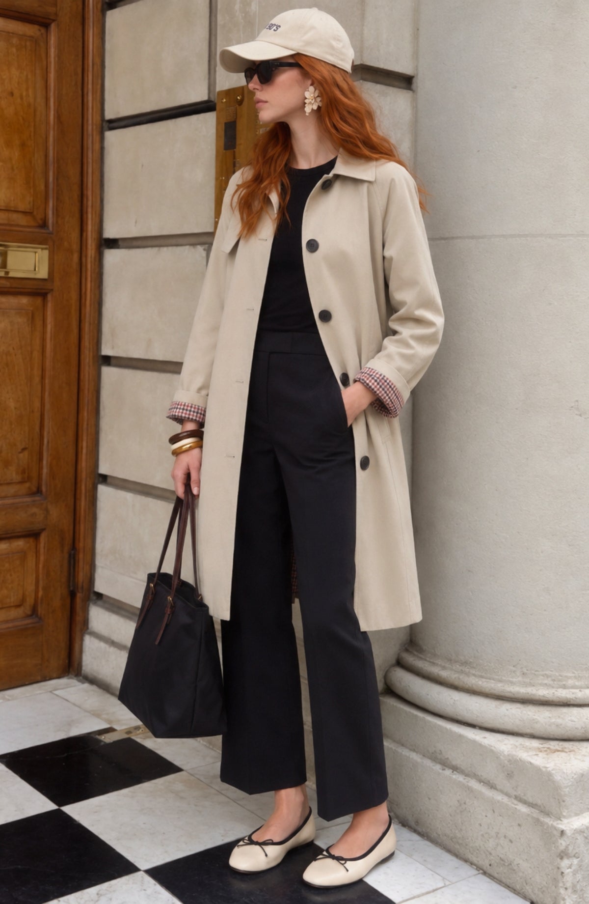 Dik Yaka Reglan Kol Gabardin Taş Oversize Trençkot