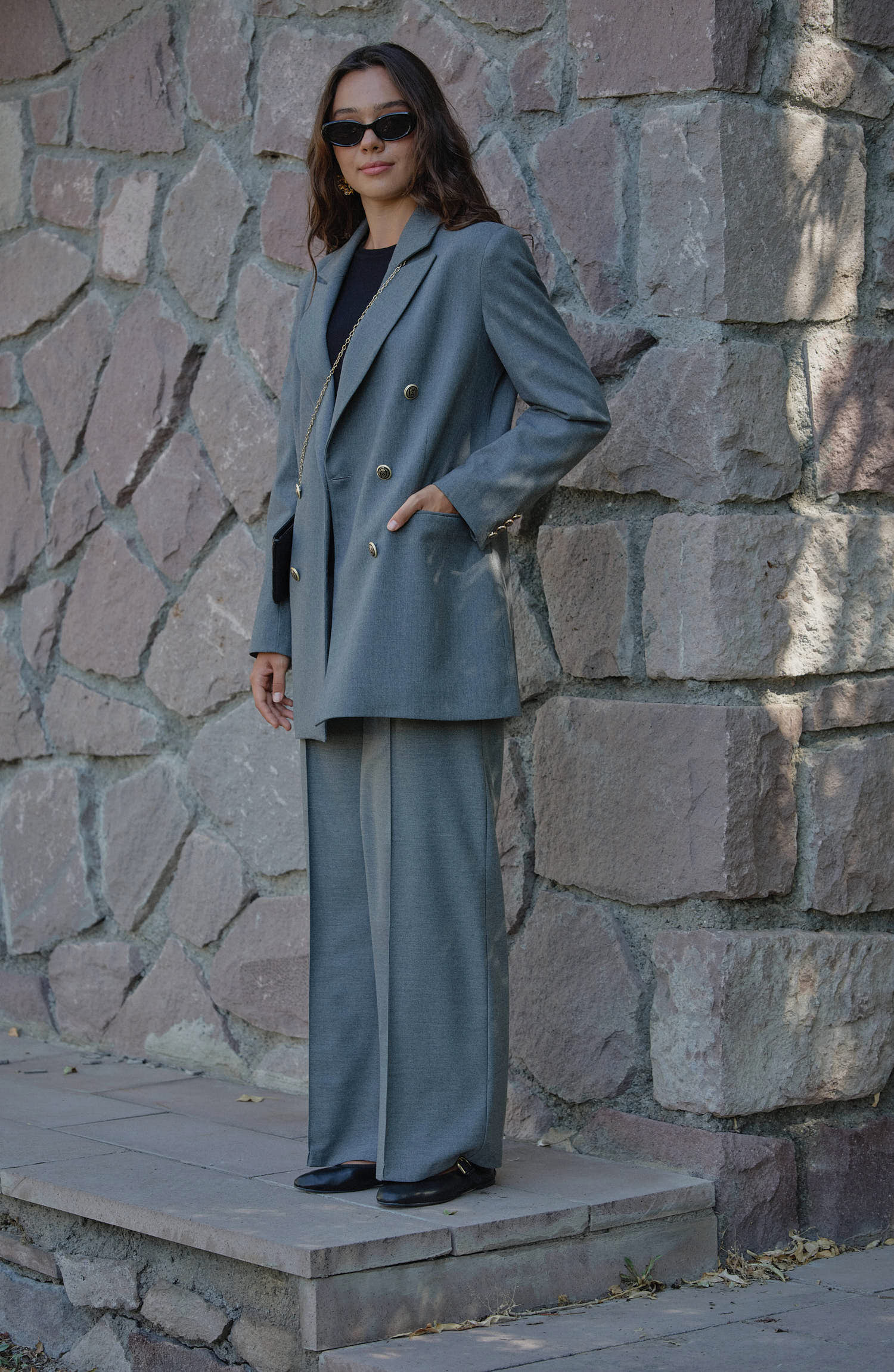 Gabardin Gri Ütü İzli Pantolon