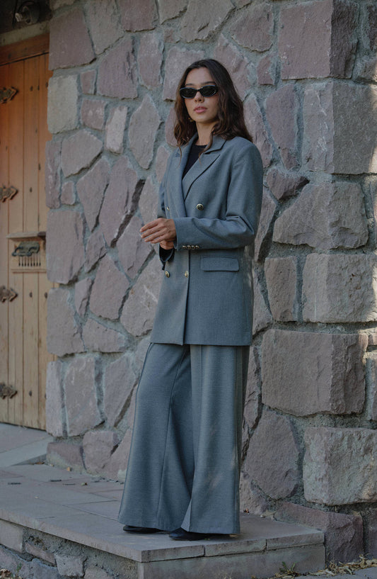 Gabardin Gri Ütü İzli Pantolon