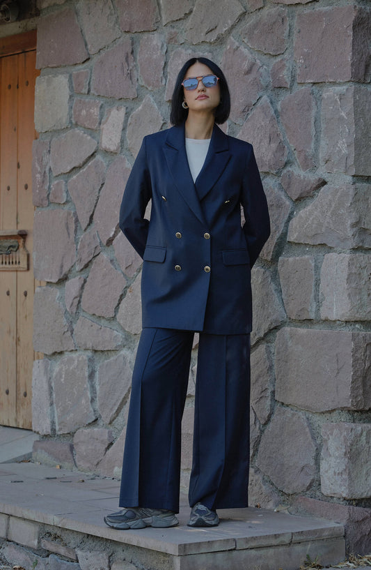 Gabardin Lacivert Ütü İzli Pantolon