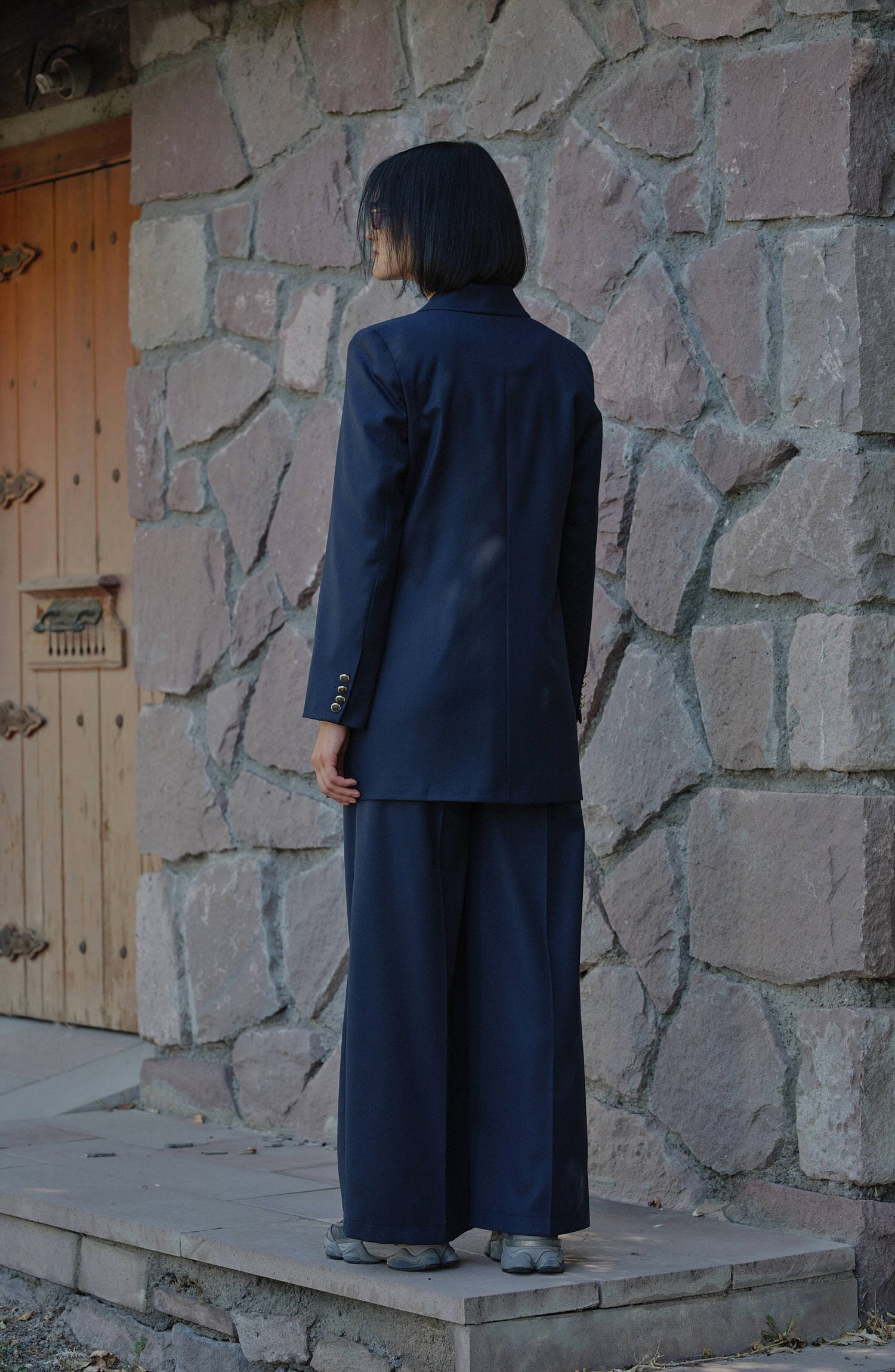 Gabardin Lacivert Ütü İzli Pantolon