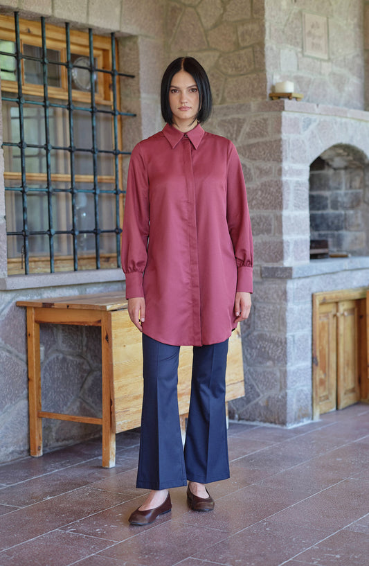 Gabardin Lacivert İspanyol Paça Pantolon