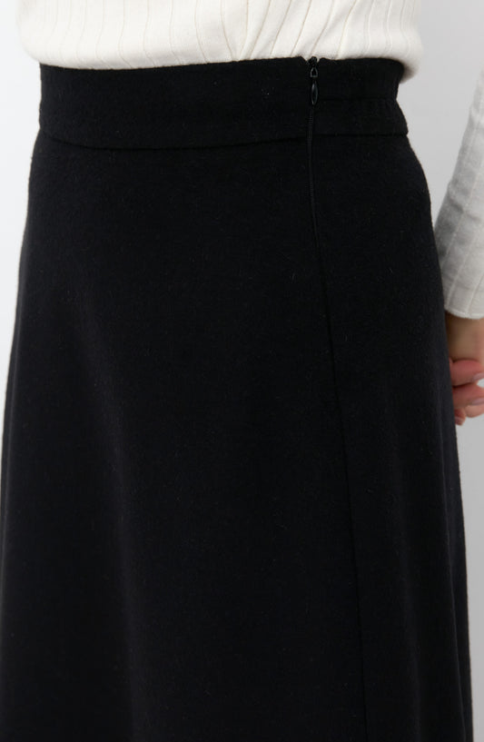 Kaşe Siyah Kloş Etek
