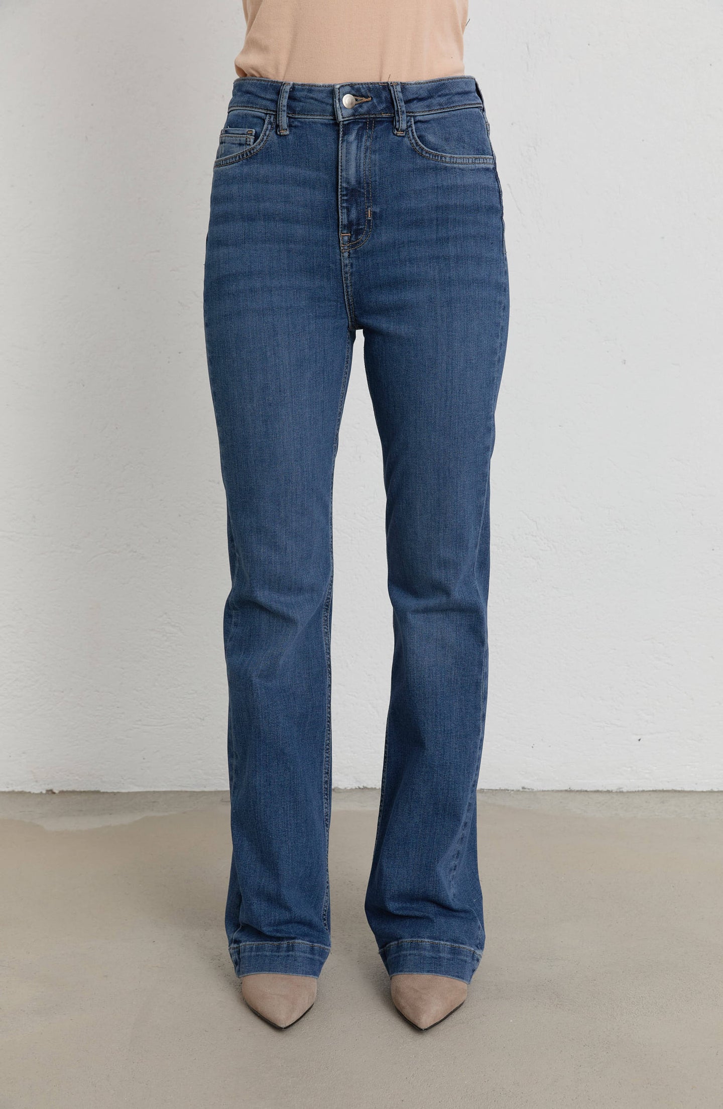 Flare Koyu Mavi Denim Pantolon
