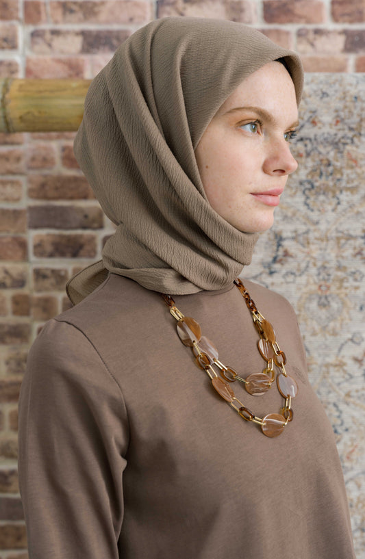 Mio Caz Tozlu Kahve Eşarp