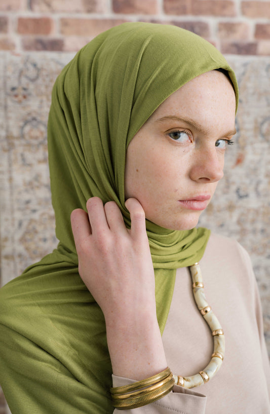 Bambu Penye Fıstık Yeşili Şal