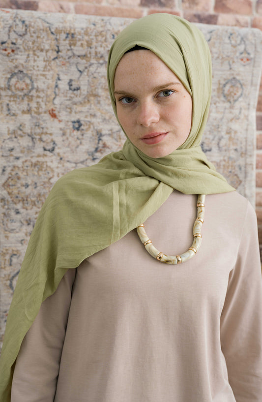 Pamuk Vual Mint Şal