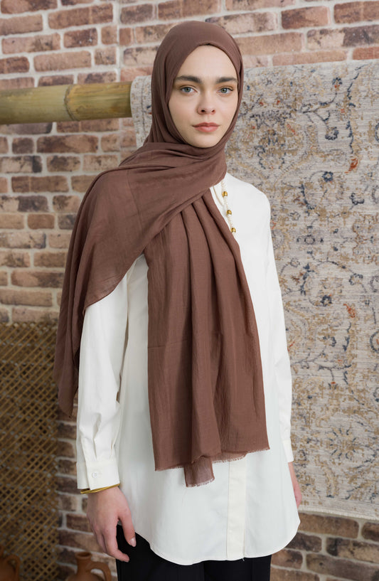 Pamuk Vual Mocha Şal