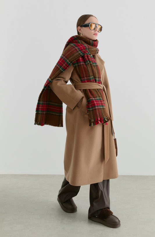 Oversize Tay Tüyü Mocha Basic Kaban