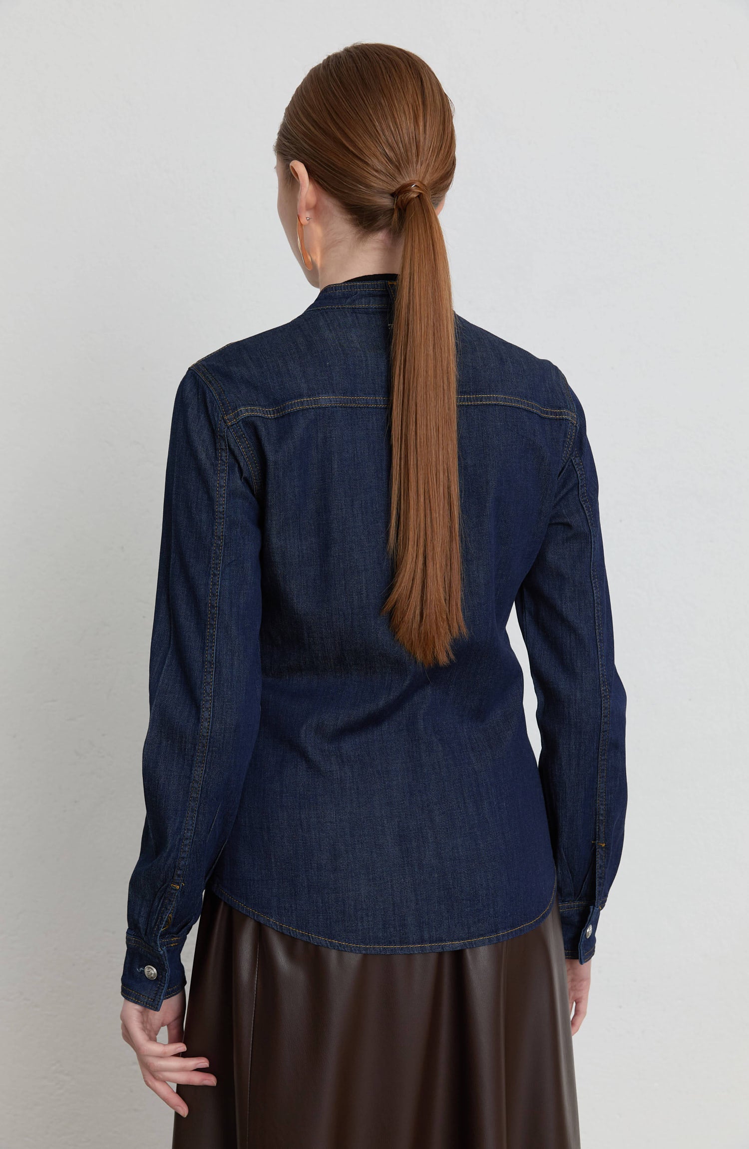 Blazer Lacivert Denim Gömlek