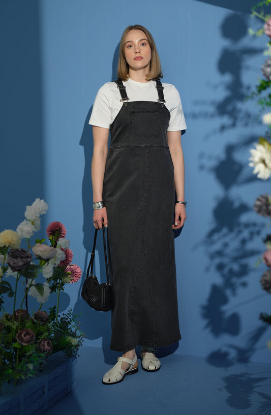 Denim Gri Salopet