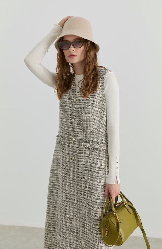 İnci Düğmeli Haki Tüvit Jile