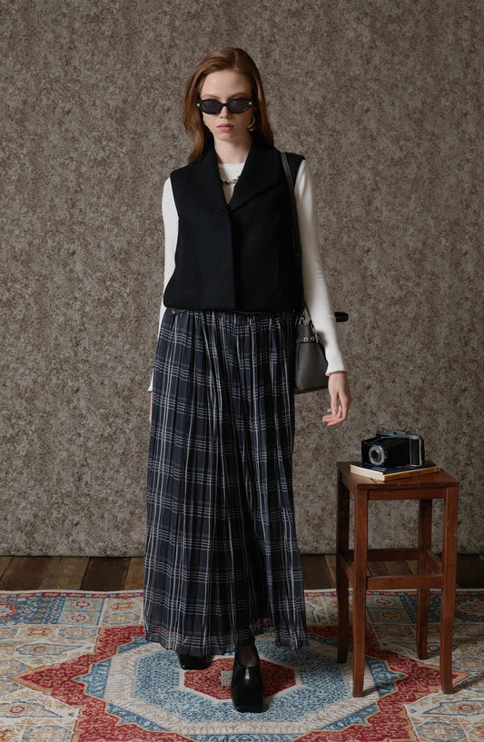 Balon Siyah Kaşe Yelek