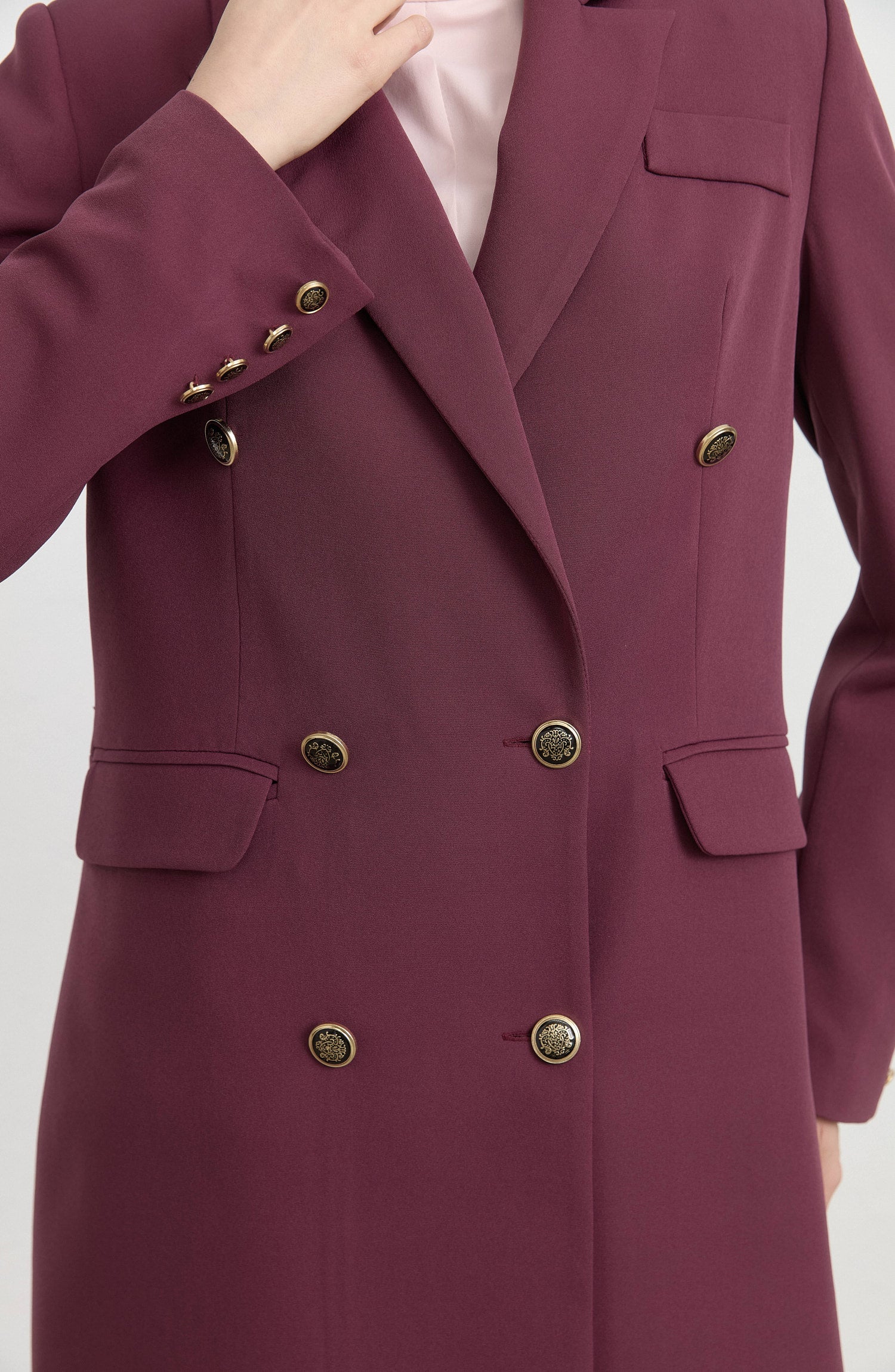 Blazer Mürdüm Tek Ceket