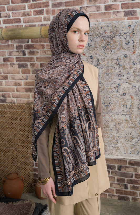 Eastern Desenli Mocha Crash Şal