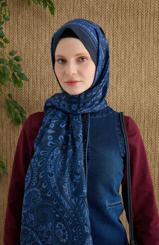 Amelia Saks Etnik Desen Şal - Fatma Atasoy