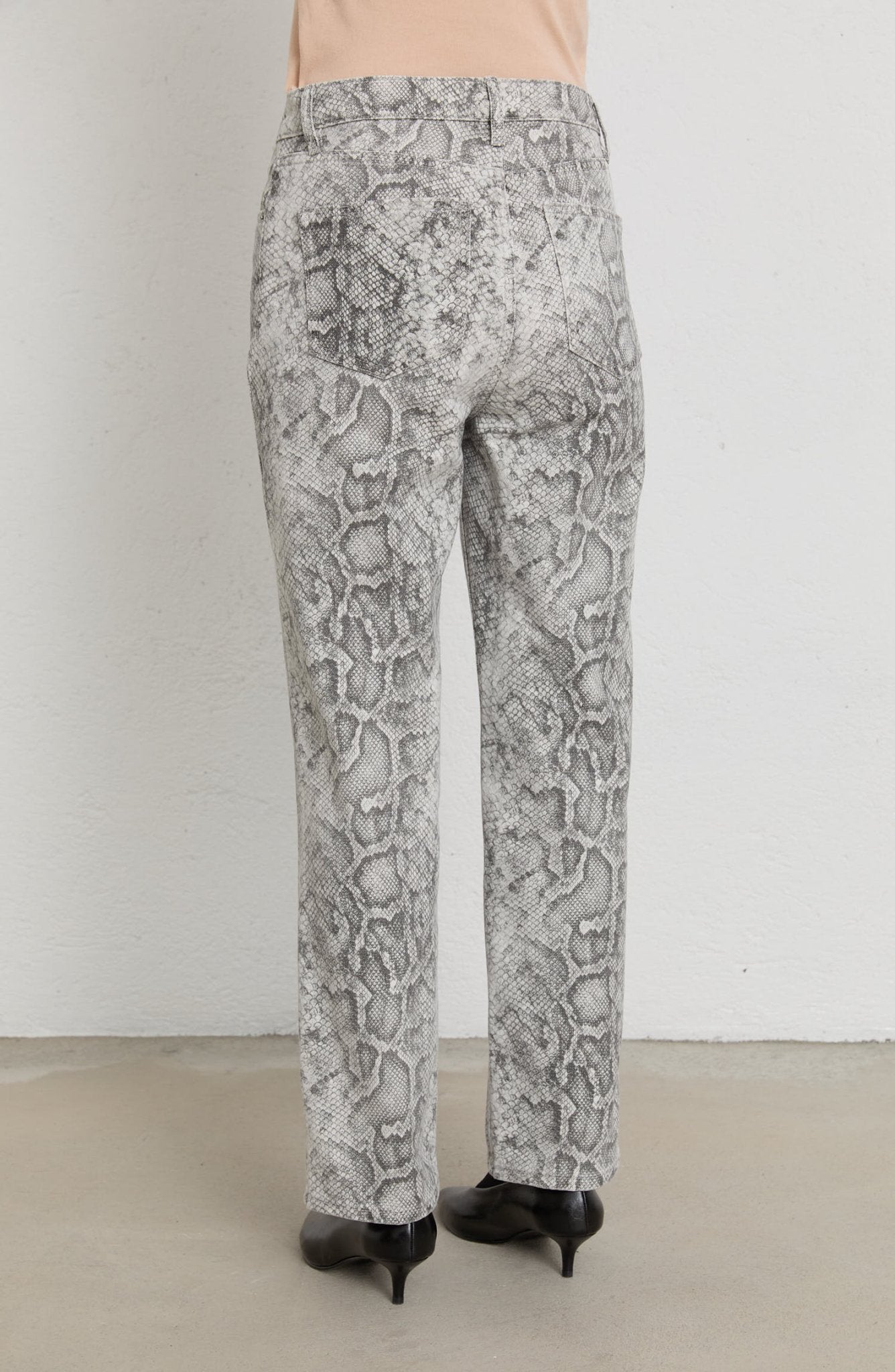 Animal Desen Gri Denim Pantolon - Fatma Atasoy