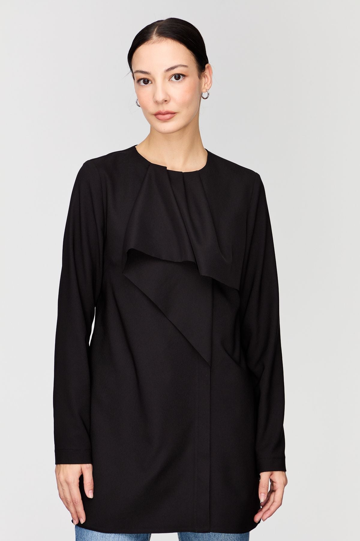 Anveloplu Tunik Siyah - Fatma Atasoy