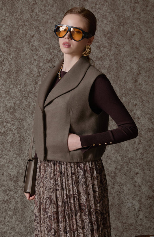 Balon Vizon Kaşe Yelek - Fatma Atasoy