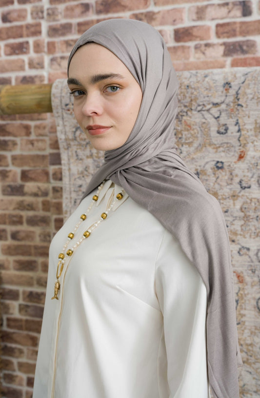 Bambu Penye Tozlu Kahve Şal - Fatma Atasoy