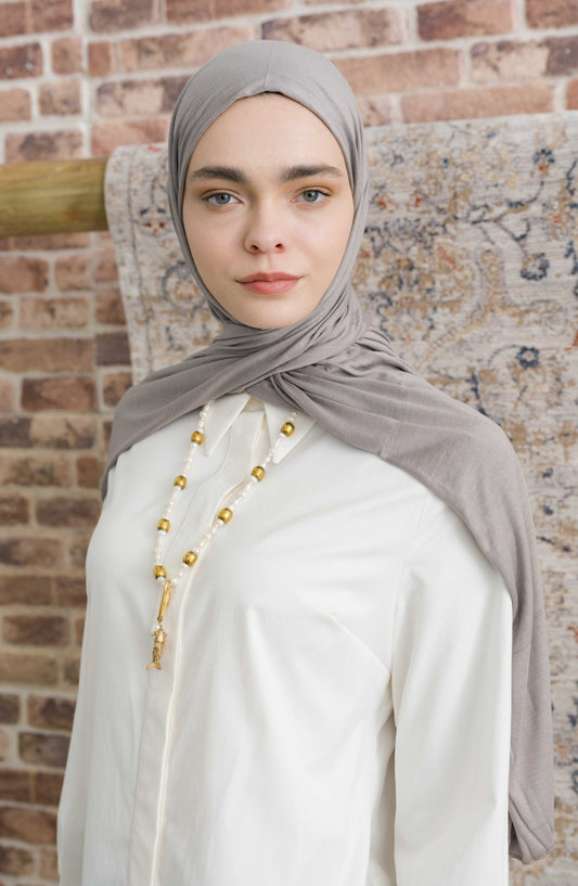 Bambu Penye Tozlu Kahve Şal - Fatma Atasoy