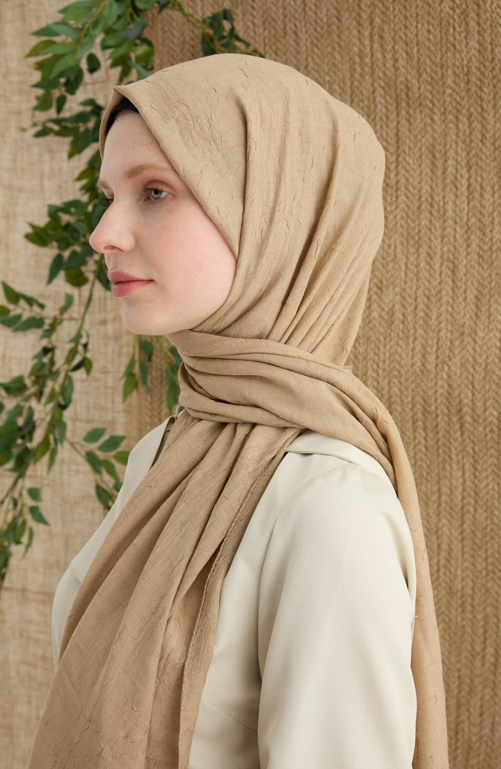 Bambu Sütlü Kahve Crash Şal - Fatma Atasoy
