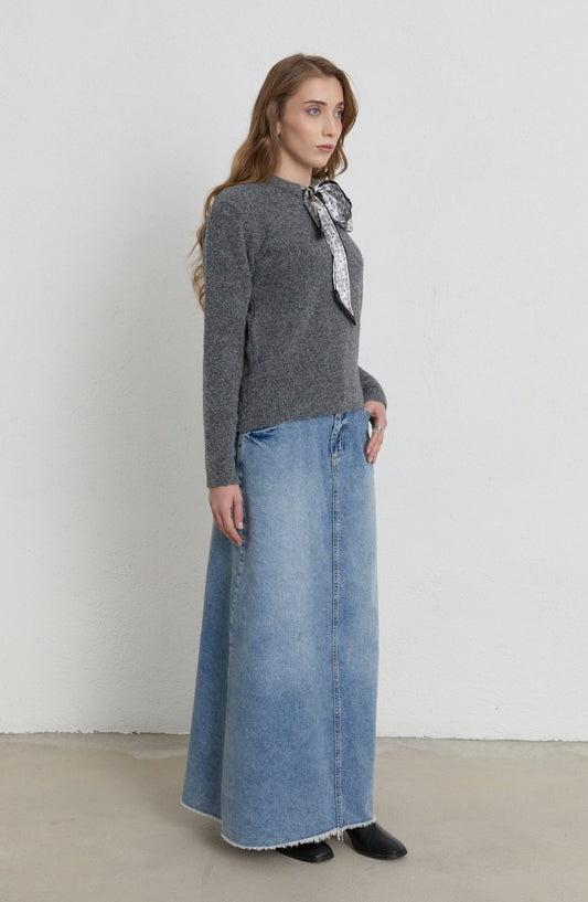 Basic Açık Mavi Denim Etek - Fatma Atasoy