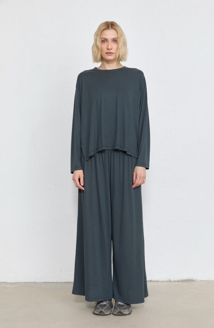 Basic Soft Touch Modal Füme İkili Takım - Fatma Atasoy