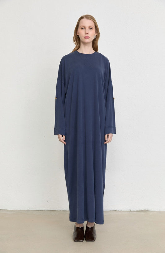 Basic Soft Touch Modal Lacivert Elbise - Fatma Atasoy