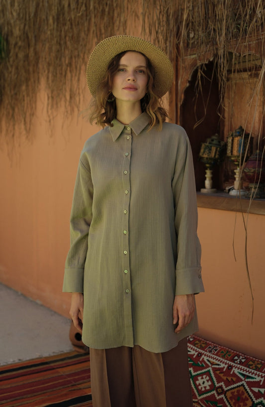 Basic Vizon Müslin Gömlek - Fatma Atasoy