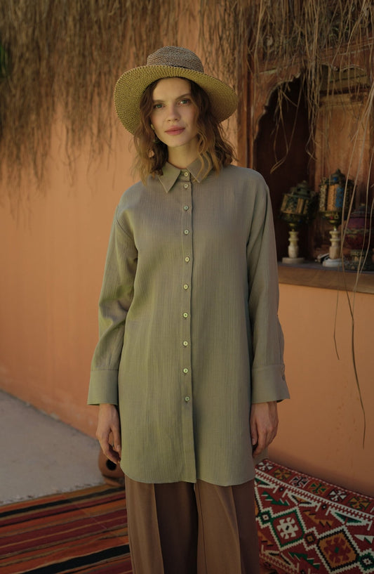 Basic Vizon Müslin Gömlek - Fatma Atasoy