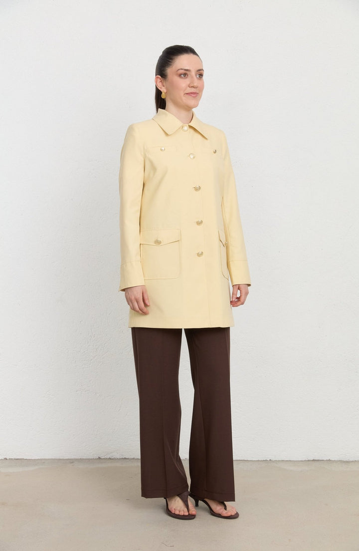 Blazer Butter Sarı Trenç Ceket - Fatma Atasoy