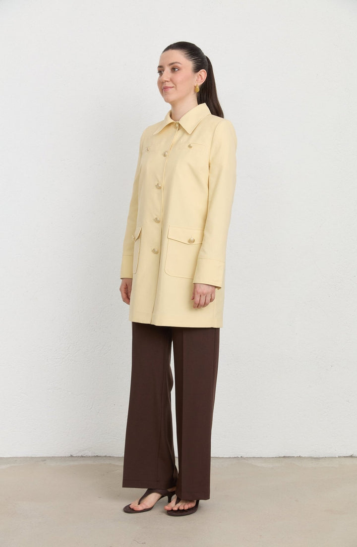 Blazer Butter Sarı Trenç Ceket - Fatma Atasoy