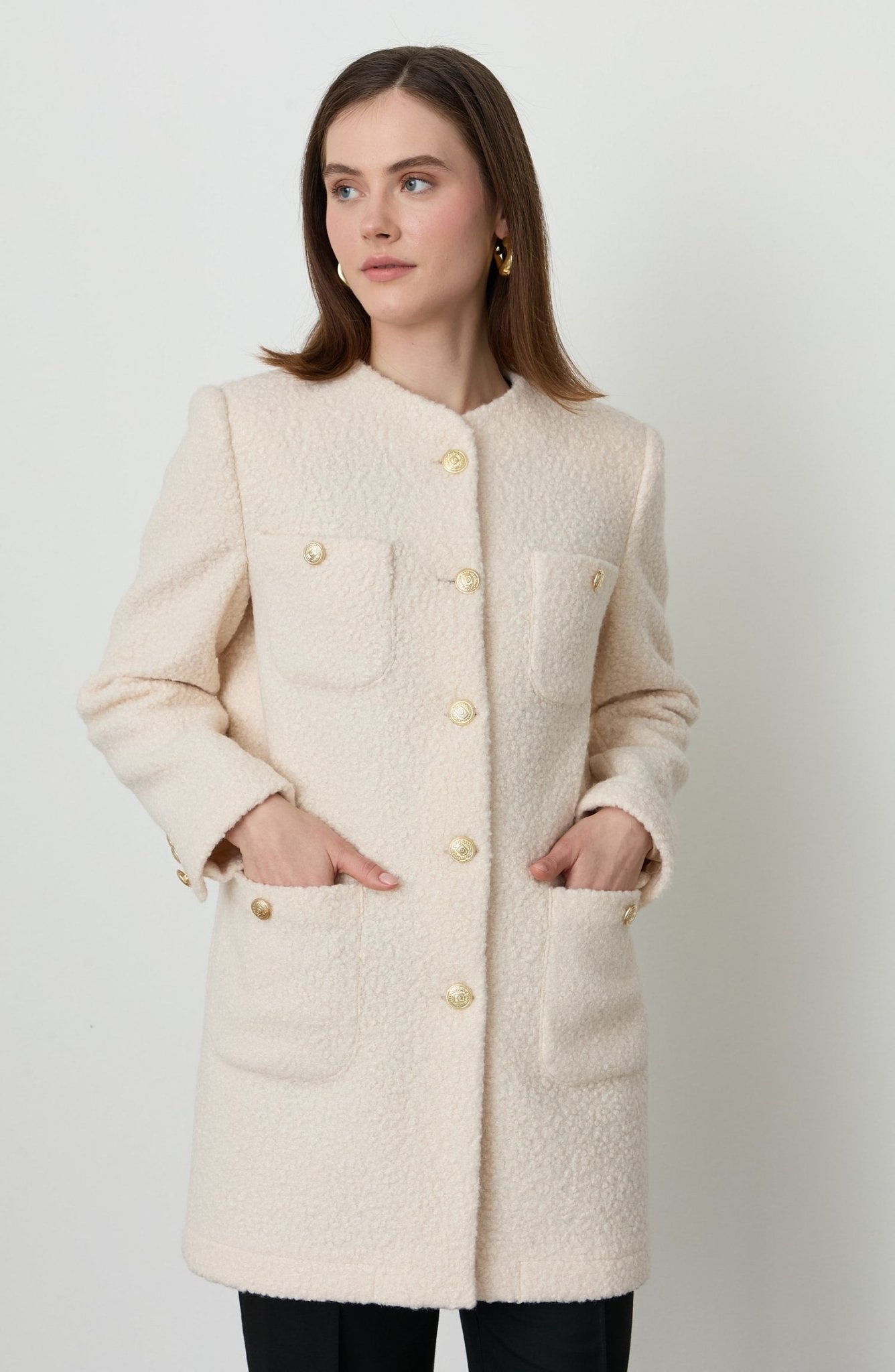 Blazer Ekru Teddy Kaban - Fatma Atasoy