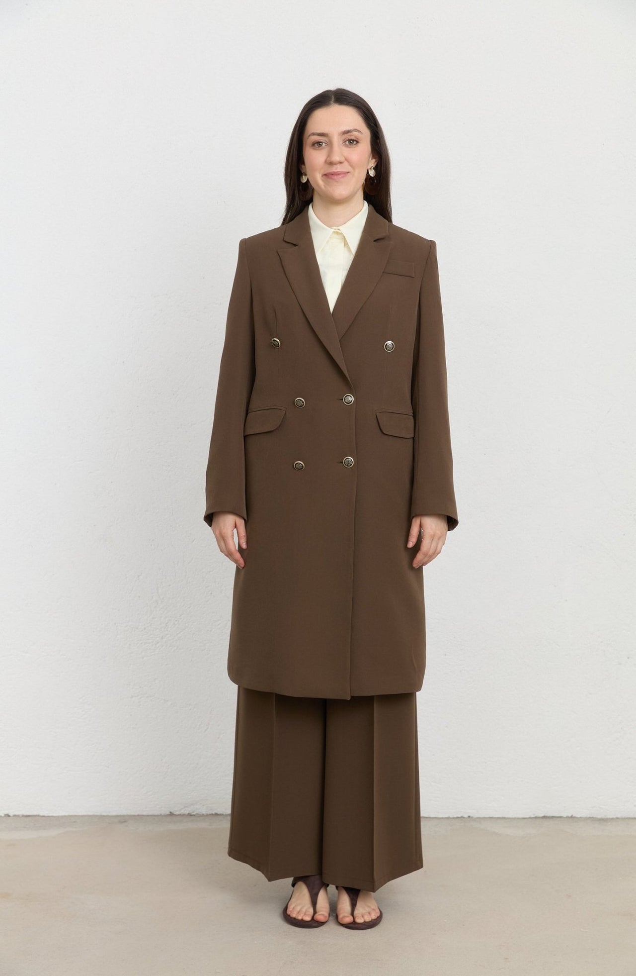 Blazer Kahverengi Tek Ceket - Fatma Atasoy
