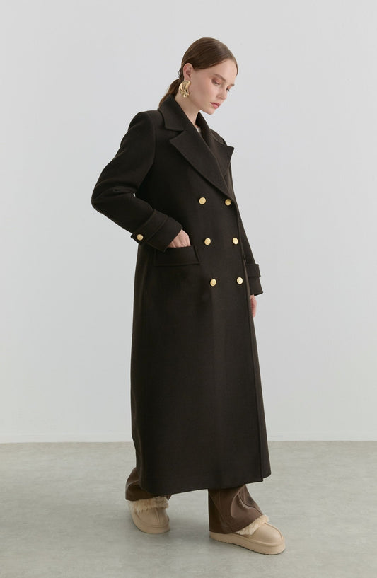 Blazer Maksi Acı Kahve Kaşmir Kaban - Fatma Atasoy