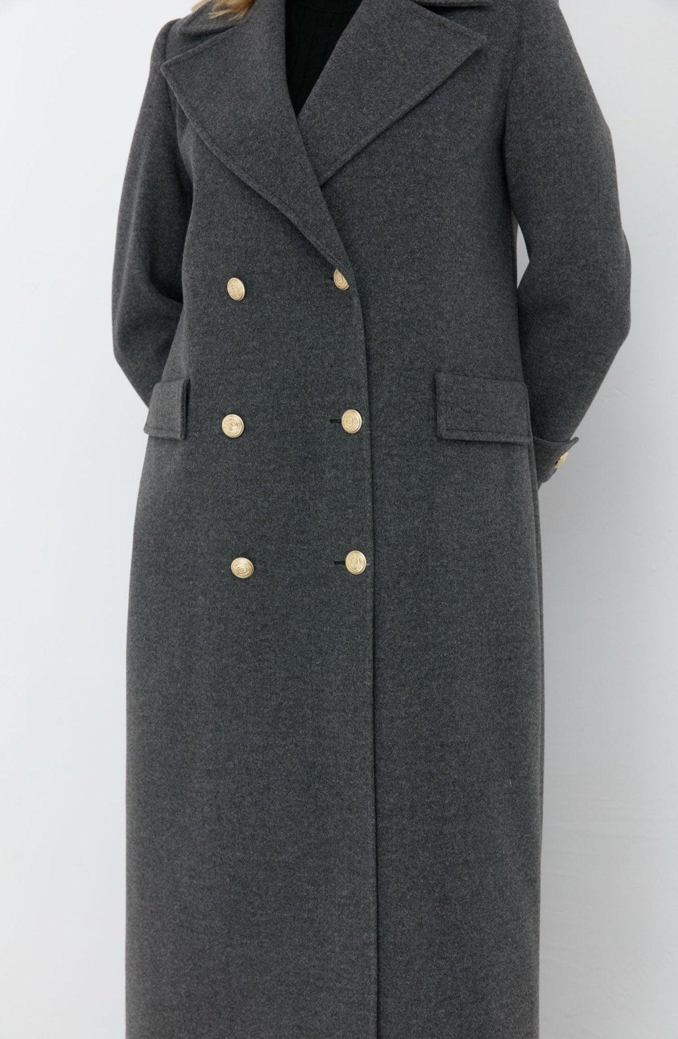 Blazer Maksi Kaban Gri - Fatma Atasoy