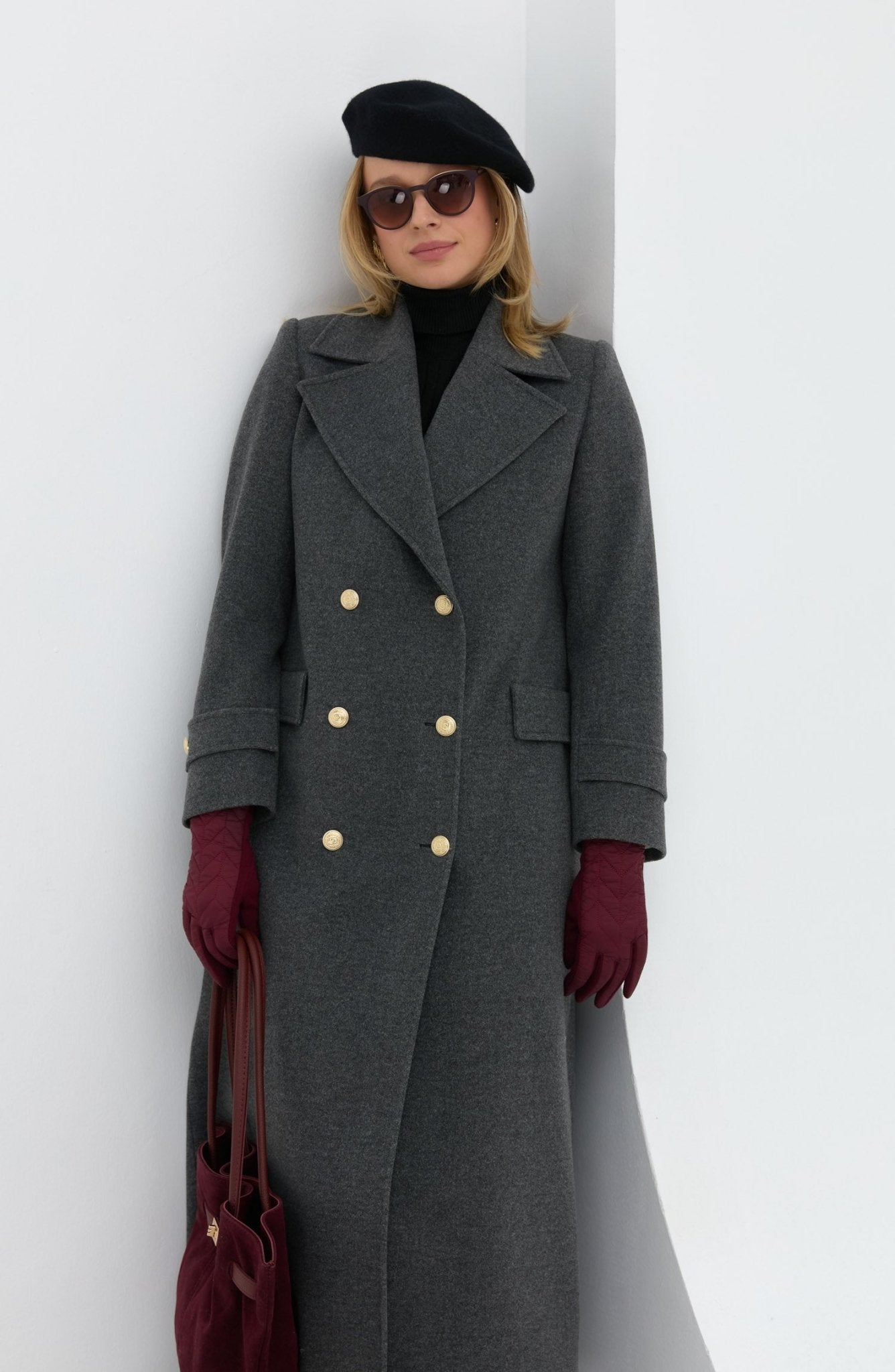 Blazer Maksi Kaban Gri - Fatma Atasoy