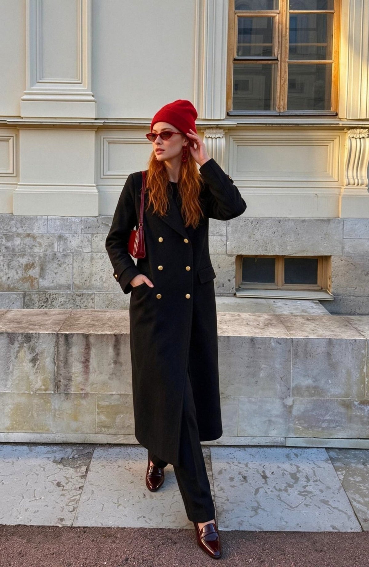 Blazer Maksi Siyah Kaşmir Kaban - Fatma Atasoy