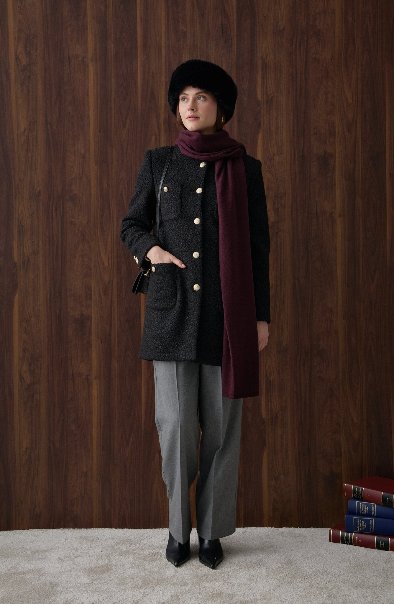 Blazer Siyah Teddy Kaban - Fatma Atasoy