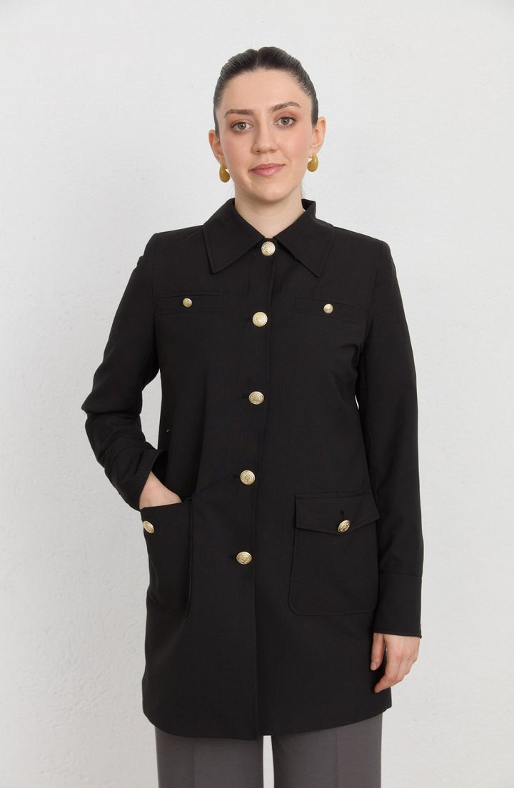 Blazer Siyah Trenç Ceket - Fatma Atasoy