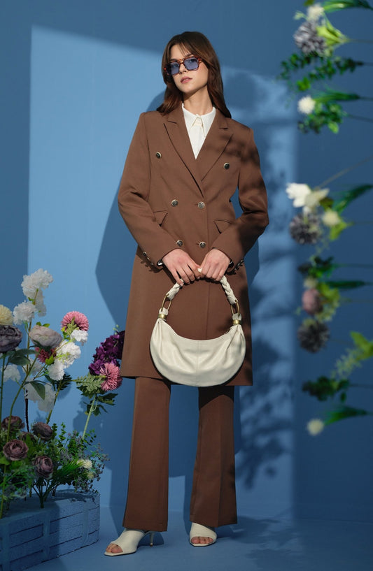 Blazer Tek Ceket Çikolata Kahve - Fatma Atasoy