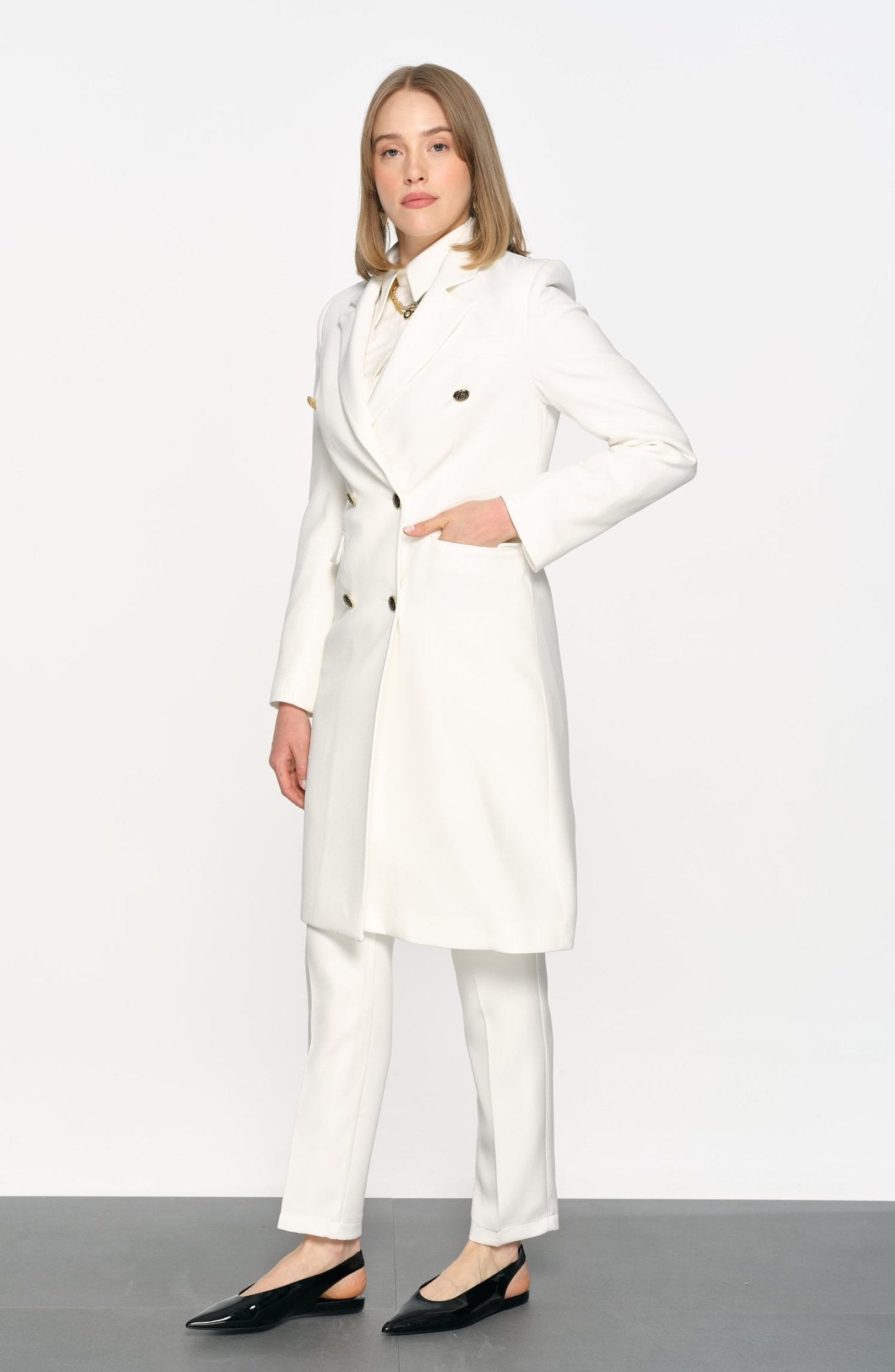Blazer Tek Ceket Ekru - Fatma Atasoy