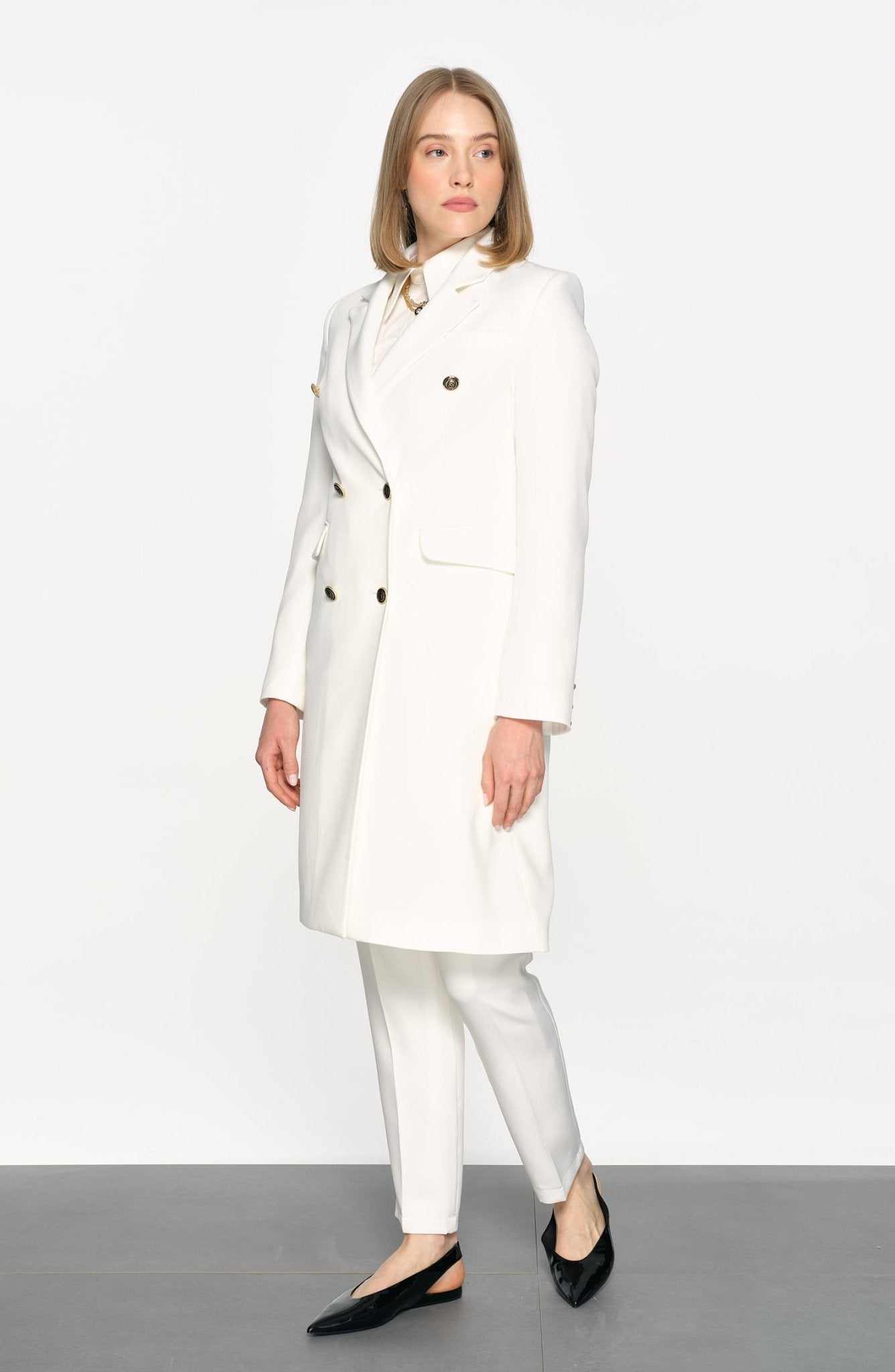 Blazer Tek Ceket Ekru - Fatma Atasoy
