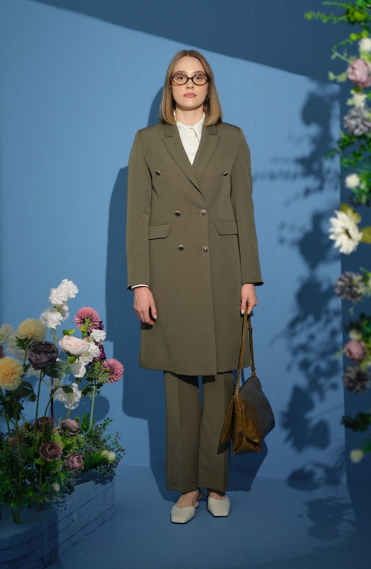 Blazer Tek Ceket Haki - Fatma Atasoy