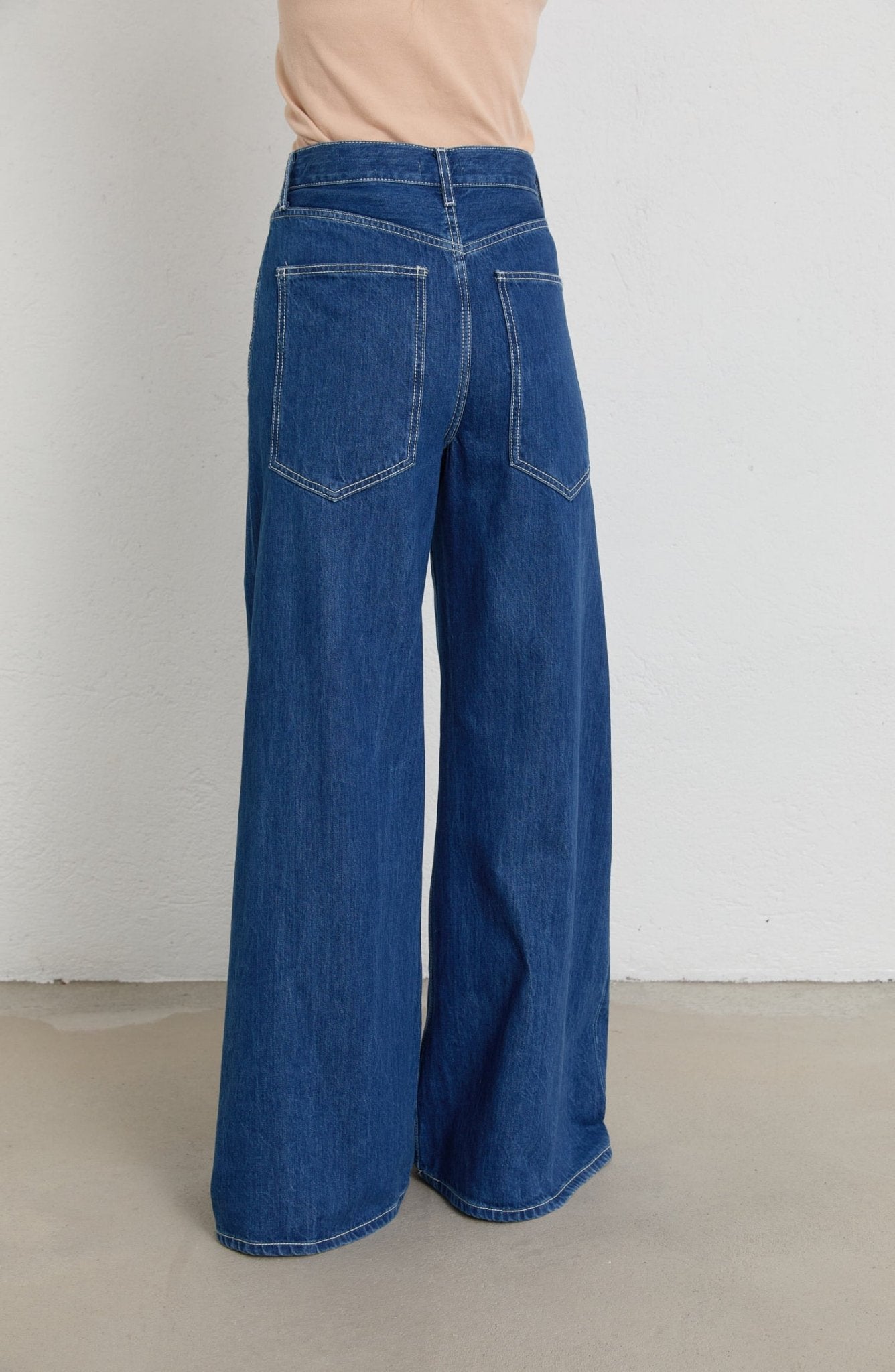 Bol Paça Koyu Mavi Denim Pantolon - Fatma Atasoy