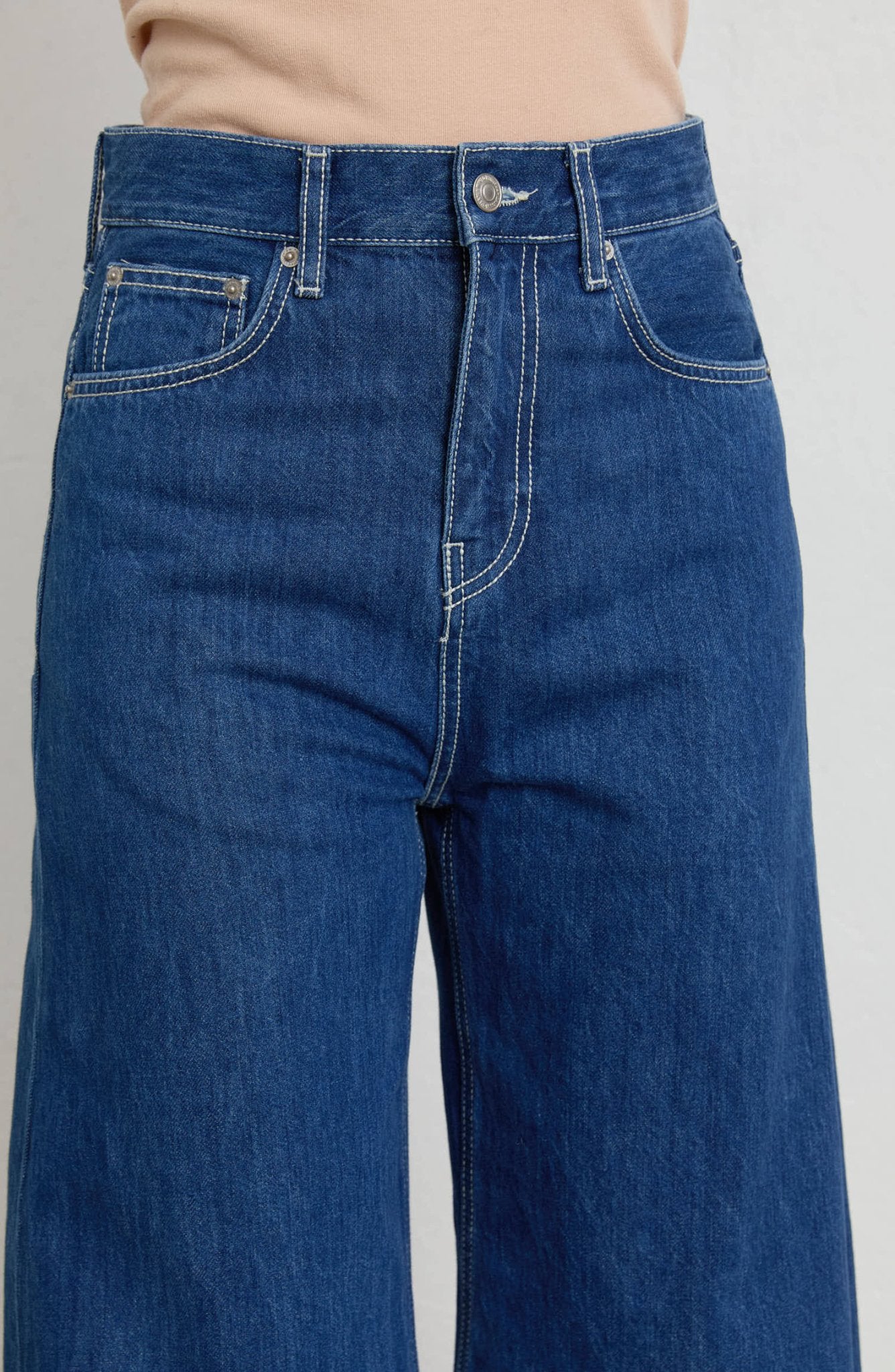 Bol Paça Koyu Mavi Denim Pantolon - Fatma Atasoy