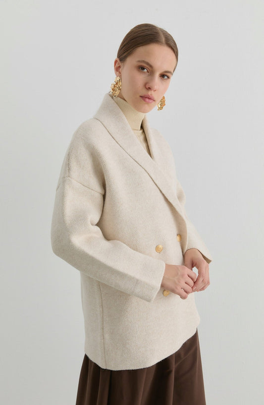 Çelik Örme Blazer Taş Triko Ceket - Fatma Atasoy