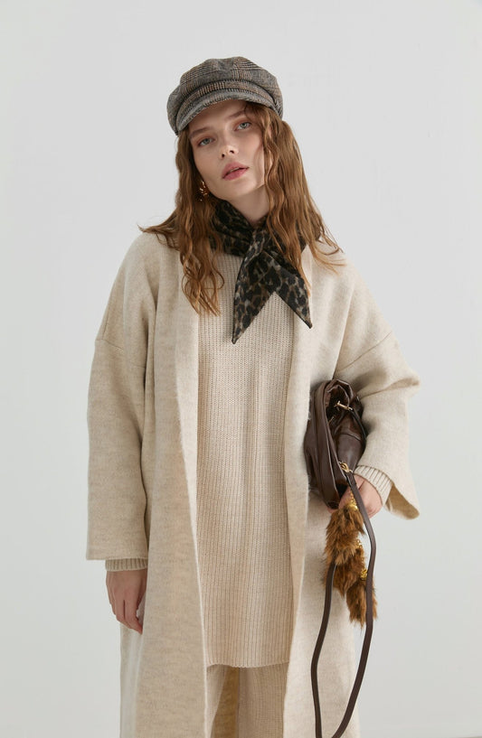 Çelik Örme Pufik Taş Triko Hırka - Fatma Atasoy