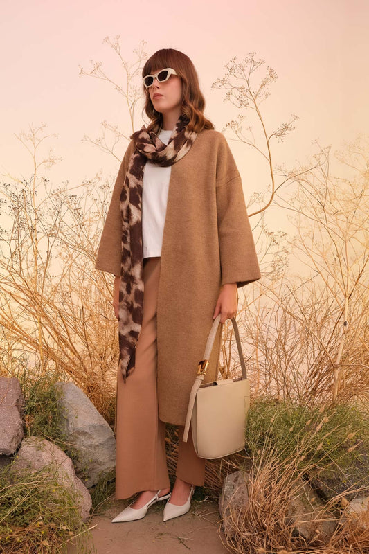 Çelik Örme Sütlü Kahve Triko Pantolon - Fatma Atasoy